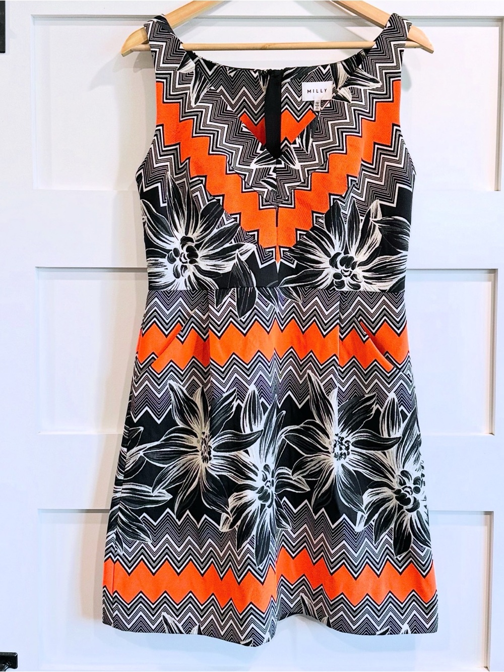 Milly funky floral mini dress